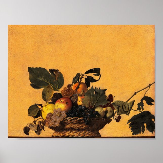 Obstkorb, Canestra di Frutta von Caravaggio Poster (Vorne)