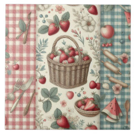 Obstkorb Gingham-Spaß Fliese
