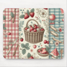 Obstkorb Gingham-Spaß Mousepad