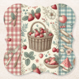 Obstkorb Gingham-Spaß Untersetzer
