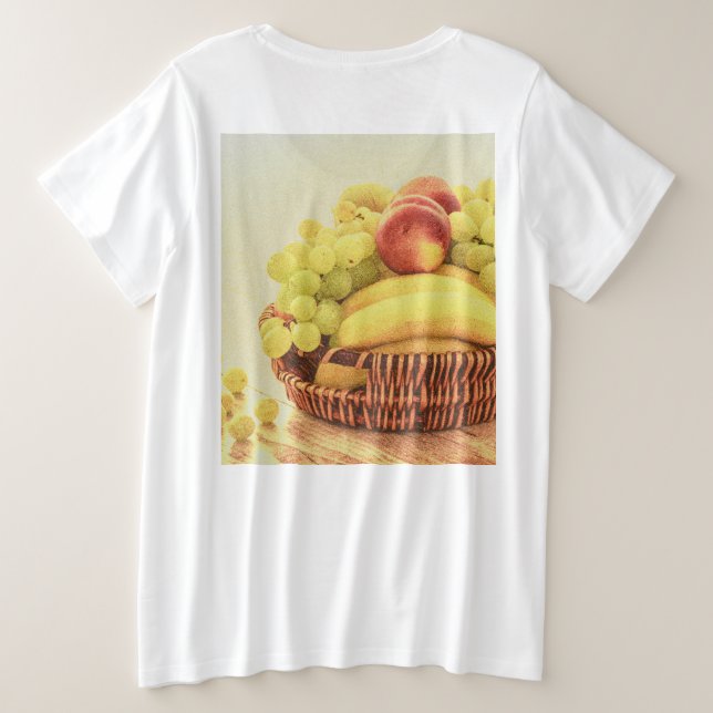 "Obstkorb" Niedliches Foto. Jetzt kaufen Große Größe T-Shirt (Design Rückseite)