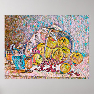 Obstkorb Pitcher Essen noch Leben Abstrakte Kunst Poster