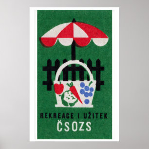 Obstkorb Streichholzschachtel Kunst Druck, Tschech Poster
