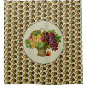 Obstkorb Vintage Kunst Duschvorhang