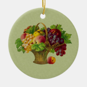Obstkorb Vintage Kunst Keramik Ornament