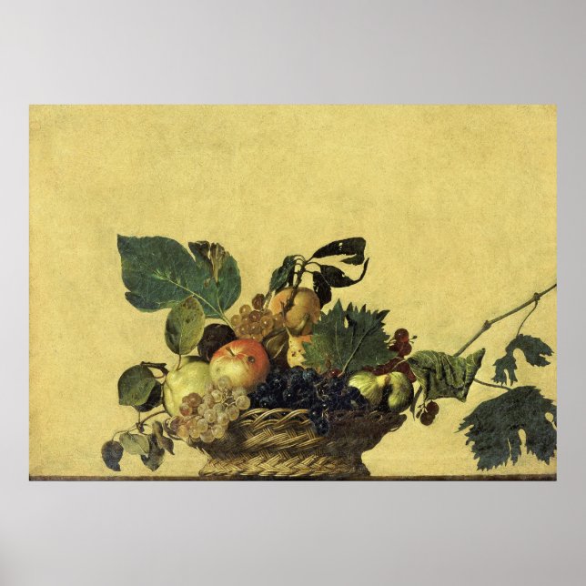 Obstkorb von Caravaggio Poster (Vorne)