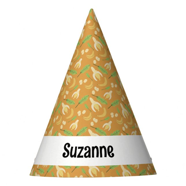 Obstkorbmuster-Kollektion - Banane Partyhütchen (Vorderseite)