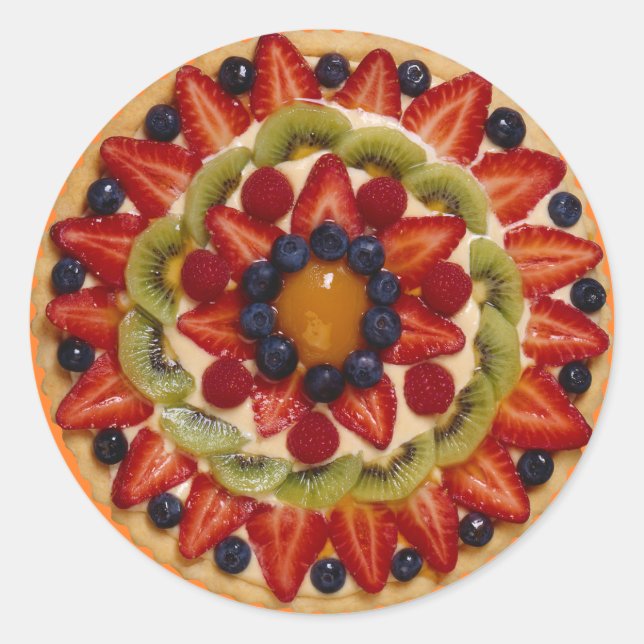 Obstkuchen Runder Aufkleber (Vorderseite)