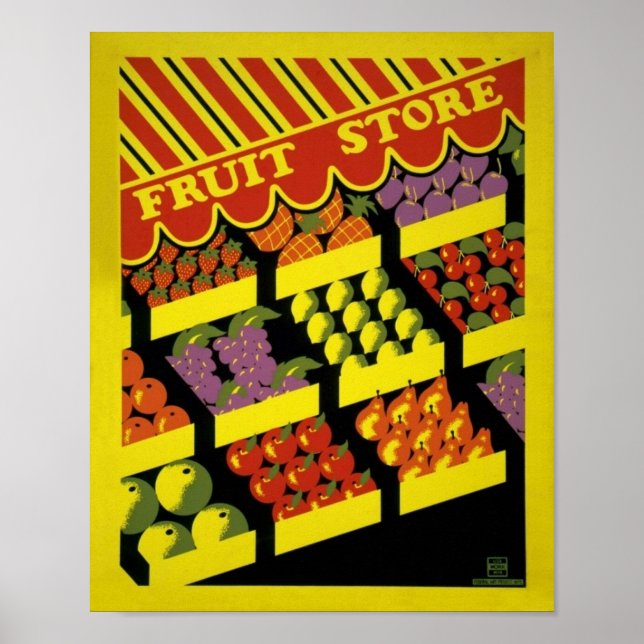Obstladen- WPA-Plakat - Poster (Vorne)