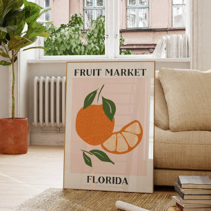 Obstmarkt Florida Orange Essen Poster