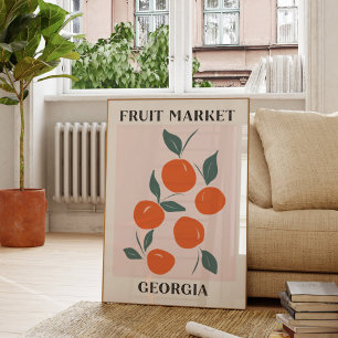Obstmarkt Georgia Orange Pfirsich Essen Poster