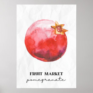 Obstmarkt Granatapfel Poster