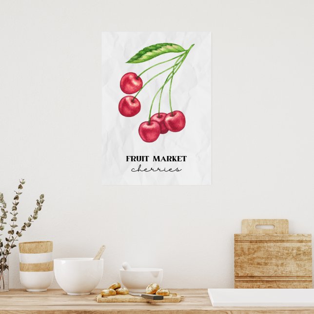 Obstmarkt Kirschen  Poster (Küche)