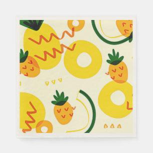 Obstmuster: Ananas, Orange und Zitrone Serviette