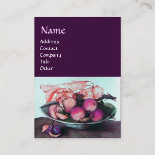 OBSTPfirsiche, Pflaumen und Blätter der SAISON Lil Visitenkarte