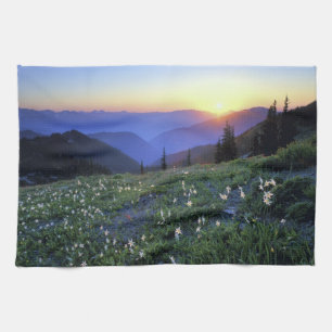 Obstruciton Point Sonnenuntergang, Olympic NP, WA, Geschirrtuch
