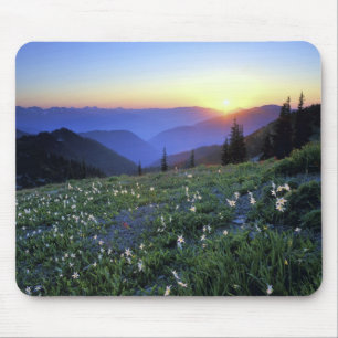 Obstruciton Point Sonnenuntergang, Olympic NP, WA, Mousepad