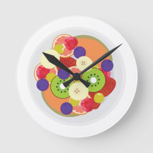 Obstsalat Runde Wanduhr