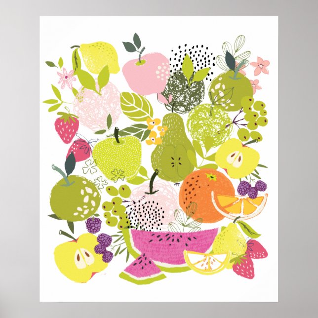 Obstsalat; Sommerkollektion Poster (Vorne)