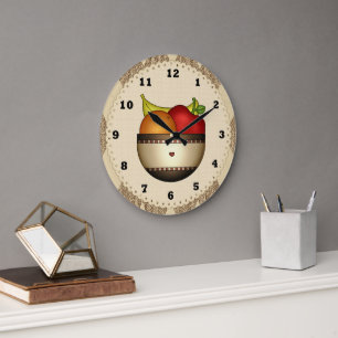 Obstschale 2 Küchenuhr Große Wanduhr