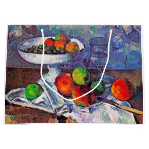 Obstschale, Glas und Äpfel, Cezanne Große Geschenktüte