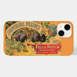 Obstschild für Vintage Pflaumen Case-Mate iPhone 14 Hülle