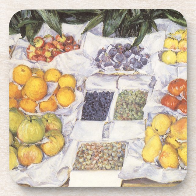 Obststand von Gustave Caillebotte, Vintage Kunst Getränkeuntersetzer (Vorderseite)