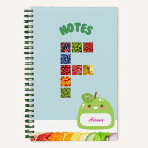 Obstthema - Personalisierte erste F Notizbuch