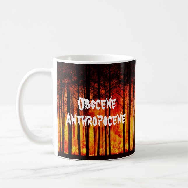 Obszöner Anthropozän Klimawandel Kaffeetasse (Links)
