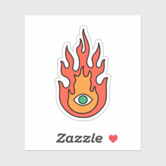 OBUHLISK Green Protection Evil Eye Fire Aufkleber