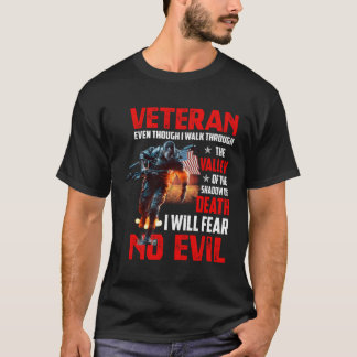 Obwohl ich durch das Tal wandern - militärischer T T-Shirt