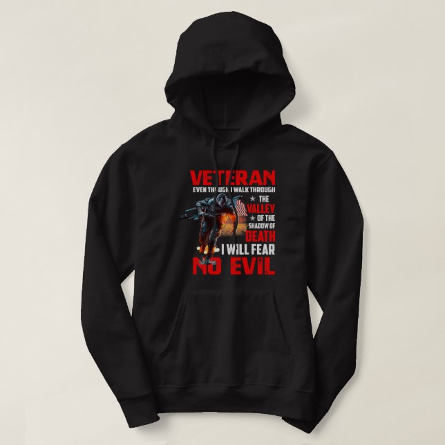 Obwohl ich durch den Veteranen des Militärs gehe 2 Hoodie (Design vorne)