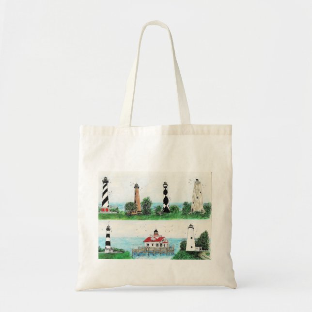 OBX 7 LIGHTHOUSES TOTE BAG TRAGETASCHE (Vorne)