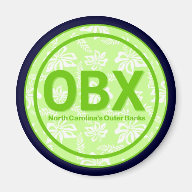 OBX Außenbanken NC Magnet für grüne Blume (Vorne)