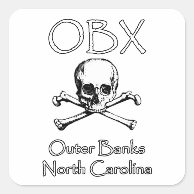 OBX - Außenbanken North Carolina Quadratischer Aufkleber (Vorderseite)