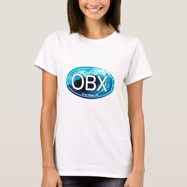 OBX äußere Banken bewegen Oval wellenartig T-Shirt (Vorderseite)