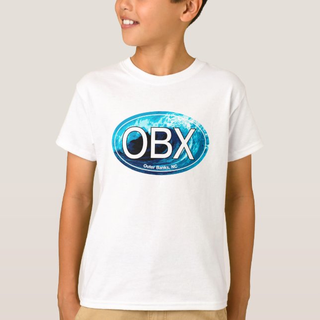 OBX äußere Banken bewegen Oval wellenartig T-Shirt (Vorderseite)