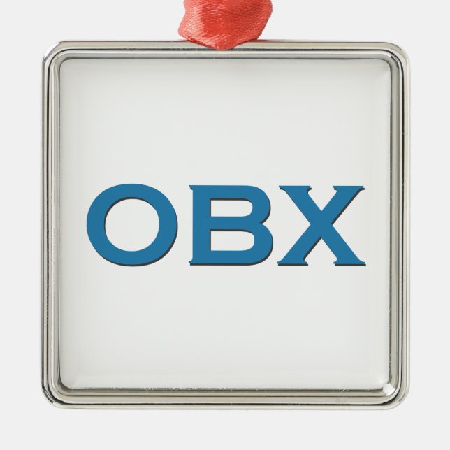 OBX (äußeres Bank-North Carolina) Silbernes Ornament (Vorne)