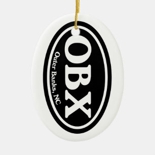OBX äußeres Bank-Schwarz-Oval Keramikornament