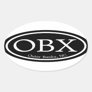 OBX äußeres Bank-Schwarz-Oval Ovaler Aufkleber