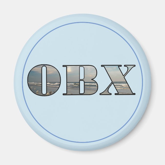 OBX Beach Text Magnet (Vorne)