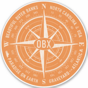 OBX Kompaktbanken Vintag Weißorange Aufkleber