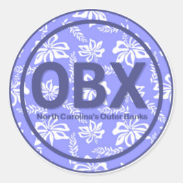 OBX NC Außenbanks North Carolina Lila Beach Runder Aufkleber