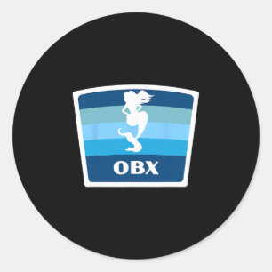 Obx North Carolina Nc Meerjungfrau Outer Banks Url Runder Aufkleber
