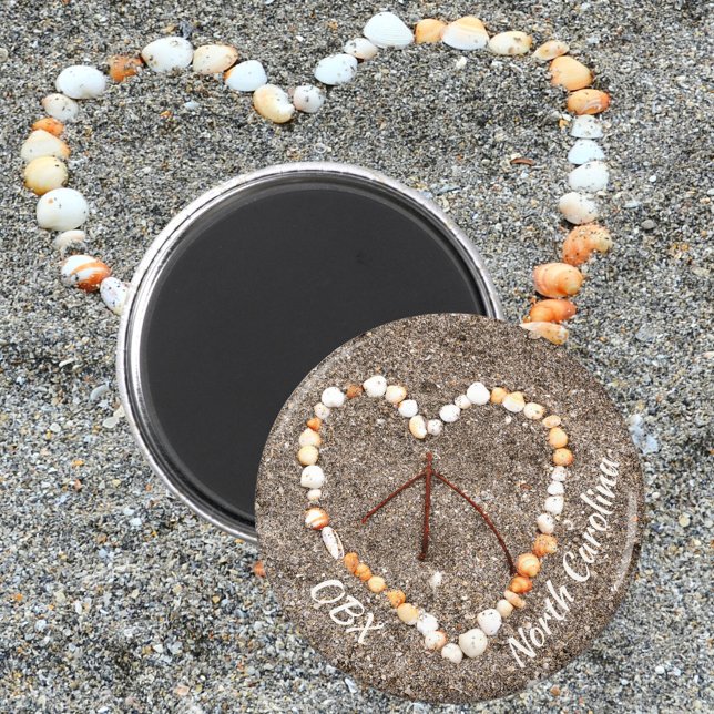 OBX Peace Sign Herz of Seashells NC Magnet (Von Creator hochgeladen)