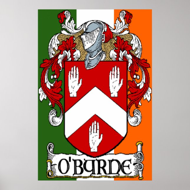 O'Byrne Coat of Arms Irish Flag Print Poster (Vorne)