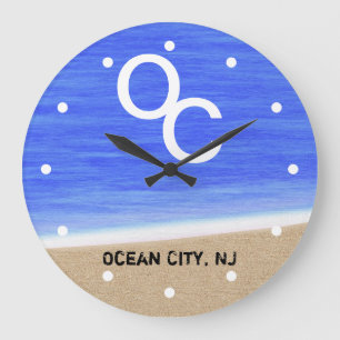 OC Ocean City NJ Beach Wall Clock Große Wanduhr