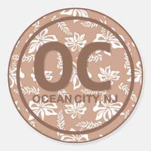 OC Ocean City NJ Brown Beach Blume Stickers
