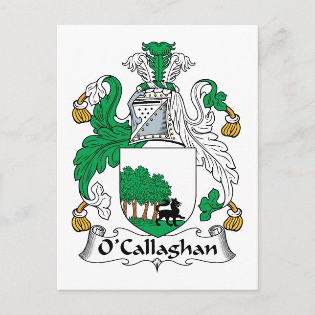 O'Callaghan Familienwappen Postkarte (Vorderseite)