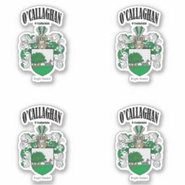 O'Callaghan Wappen Irish Translation & Meaning (x4 Aufkleber